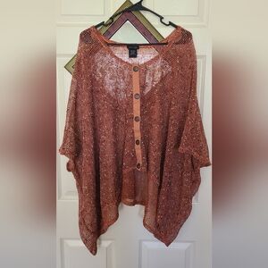 Katie Todd Rust Knit Button-Front Cardigan